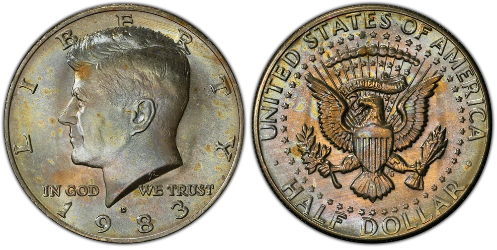 1983 Kennedy Half Dollar obverse and reverse showing JFK portrait and eagle design
